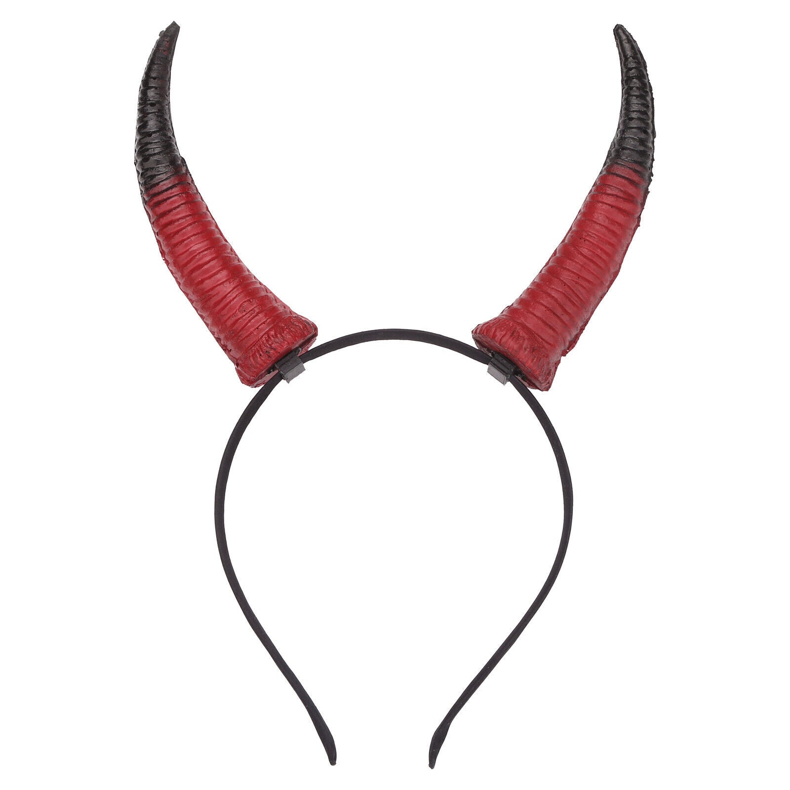 Devil Horns Halloween Fancy Dress Headband Ladies Metallic PVC Fluffy Horns