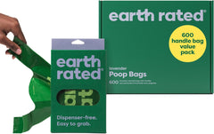 Dog Poo Bags with Handles Value Pack, Easy Tie and Guaranteed Leakproof, Lavender, 600 Handle Bags