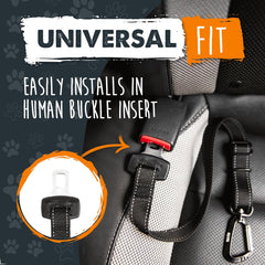 Dog Car Seat Belt | Universal Pet Safety Belt, Created with Human Seatbelt Material. All-Metal Hardware with Adjustable Length Strap. Exceeds Safety Standards. Keep Your Dog Secure (Black)
