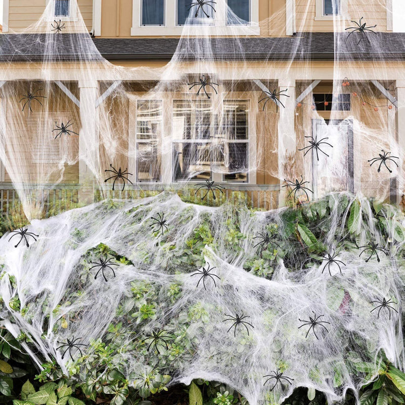 300G HALLOWEEN SPIDER WEB STRETCHABLE COBWEBS with 60 SPIDERS for HALLOWEEN