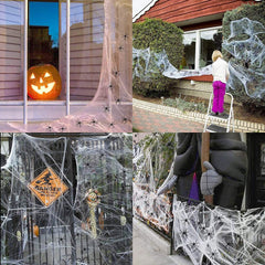 300G HALLOWEEN SPIDER WEB STRETCHABLE COBWEBS with 60 SPIDERS for HALLOWEEN