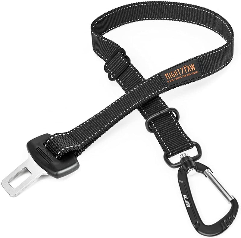 Dog Car Seat Belt | Universal Pet Safety Belt, Created with Human Seatbelt Material. All-Metal Hardware with Adjustable Length Strap. Exceeds Safety Standards. Keep Your Dog Secure (Black)