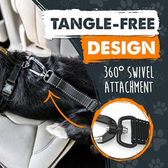 Dog Car Seat Belt | Universal Pet Safety Belt, Created with Human Seatbelt Material. All-Metal Hardware with Adjustable Length Strap. Exceeds Safety Standards. Keep Your Dog Secure (Black)