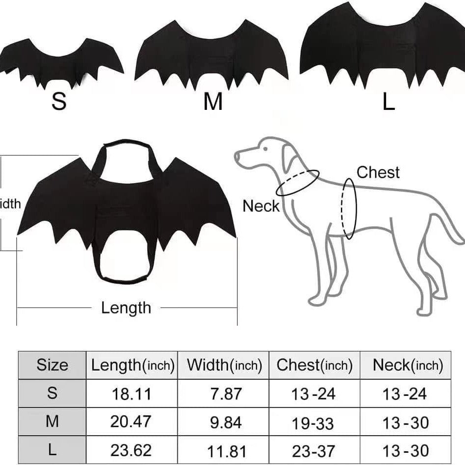 Halloween pet prop bat wings