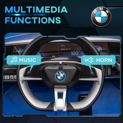 HOMCOM BMW i4 Licensed 12V Kids Electric Ride-On Car with Remote Control - Blue