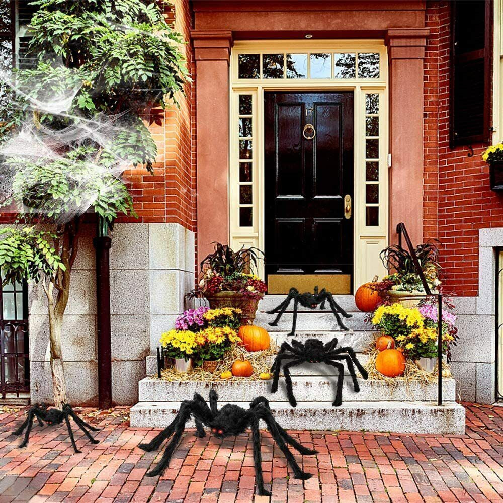 200CM Hairy Giant Spider Halloween Prop Haunted House Party In/Outdoor Decor New