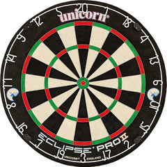 Dartboard | Eclipse Pro 2 | Flat Profile Number Ring | Championship Quality Sisal Bristle | Staple-Free Construction