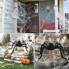 200CM Hairy Giant Spider Halloween Prop Haunted House Party In/Outdoor Decor New
