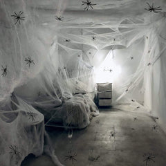 300G HALLOWEEN SPIDER WEB STRETCHABLE COBWEBS with 60 SPIDERS for HALLOWEEN