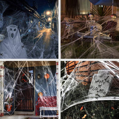 300G HALLOWEEN SPIDER WEB STRETCHABLE COBWEBS with 60 SPIDERS for HALLOWEEN