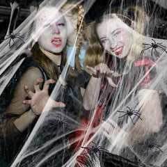 300G HALLOWEEN SPIDER WEB STRETCHABLE COBWEBS with 60 SPIDERS for HALLOWEEN
