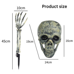 Halloween Skeleton Stakes: Realistic Skull, Head, Hands/Arms – For Party, Home, Garden, Lawn