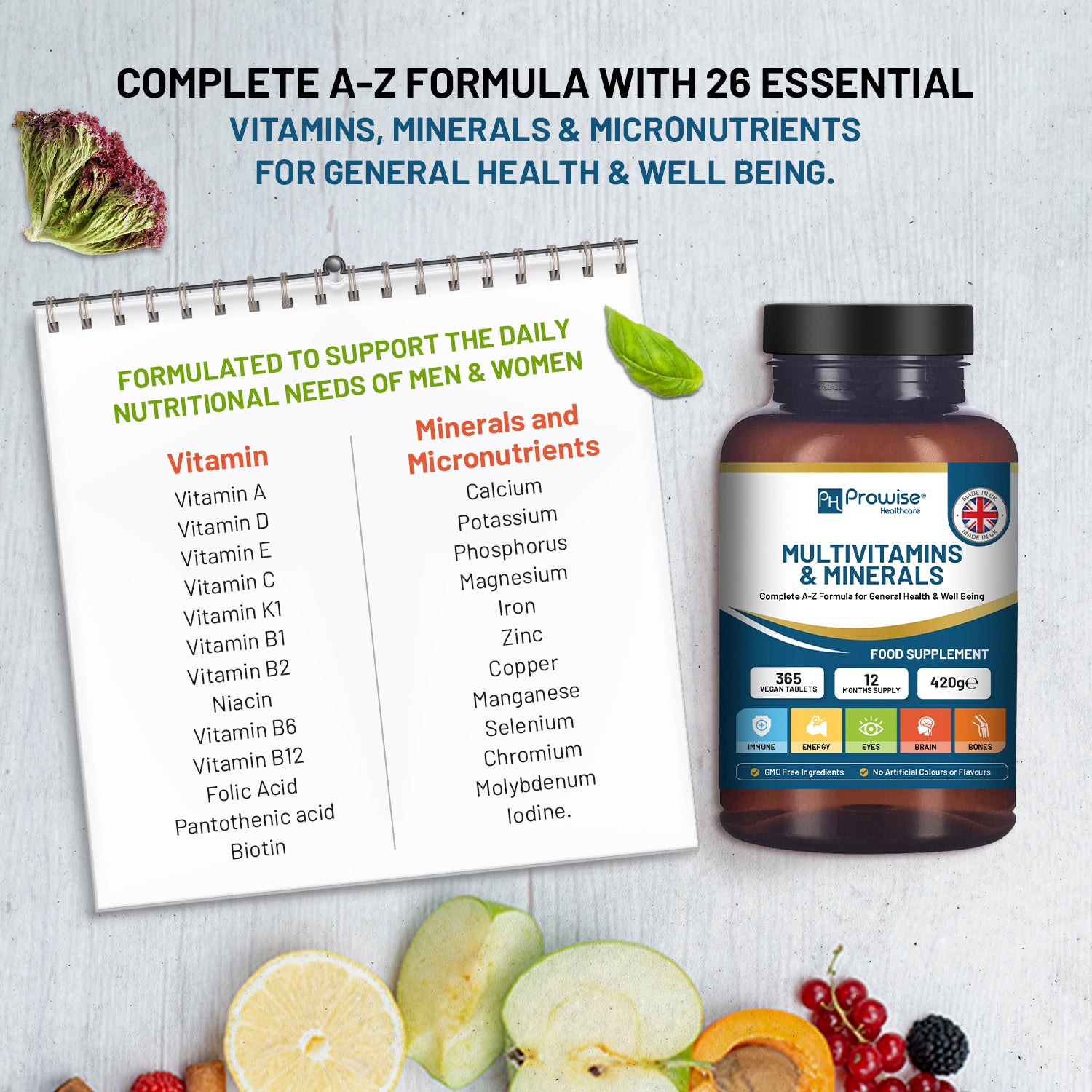 A-Z Multivitamins & Minerals - 365 Vegan Multivitamin Tablets
