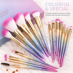 16Pcs Makeup Brushes Set, Professional Make up Brushes with Gift Box, Foundation Eyebrow Concealer Eyeshadow Bronzer Blush Contour Powder Eyeline Lip Makeup Brush Set, Rainbow Series