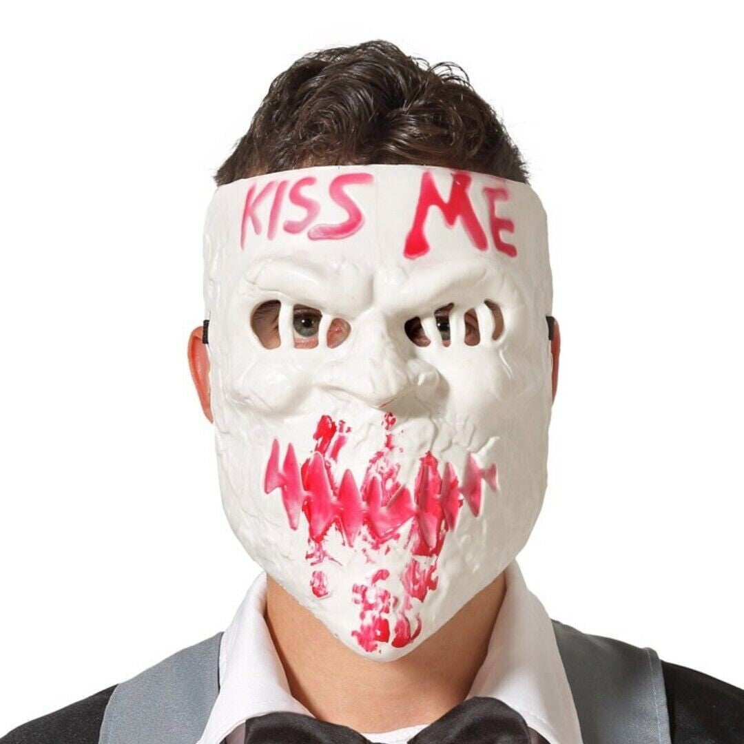 KISS ME MASK PURGE MOVIE HALLOWEEN HORROR SCARY COSTUME PARTY ADULTS BLOOD