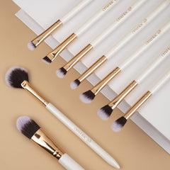 Professional Makeup Brushes Set (12Pcs), Pearl Flash Handles, Comfortable to Hold and Easy to Use. Full Face Travel Make up Brushes Set Professional with Case