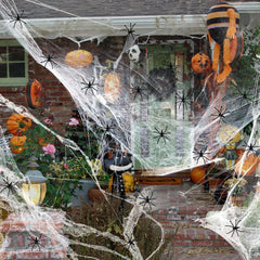 300G HALLOWEEN SPIDER WEB STRETCHABLE COBWEBS with 60 SPIDERS for HALLOWEEN