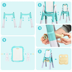 Kid'S Double Sided Boards Easel Magnetic Painting Art