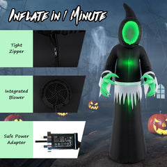 240CM Giant Blow up Ghost with Infinity Mirror Light and LED Lights
