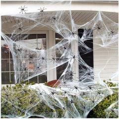 300G HALLOWEEN SPIDER WEB STRETCHABLE COBWEBS with 60 SPIDERS for HALLOWEEN