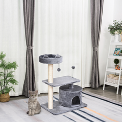 81cm Cat Tree Scratching Post Tower for Kitten Large Cats Activity Centre House