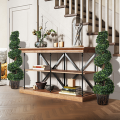 Artificial Boxwood Spiral Topiary Plant Tree's Green Set of 2