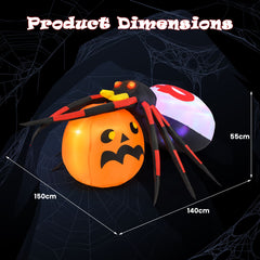 Inflatable Halloween Spider with Colorful Rotating Light