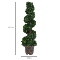 Artificial Boxwood Spiral Topiary Plant Tree's Green Set of 2