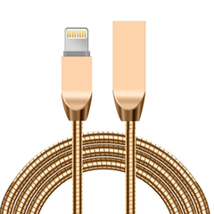 Spring Cable with Zinc Alloy Connectors Gold
