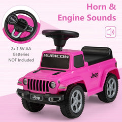 Licensed Jeep Ride on Push Car with Steering Wheel and Engine Sound for Ages 18-36 Months