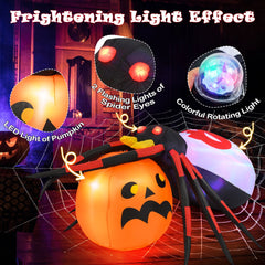 Inflatable Halloween Spider with Colorful Rotating Light