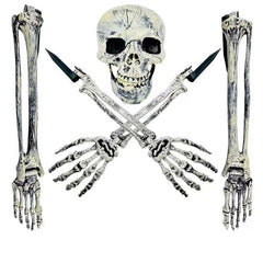 Halloween Skeleton Stakes: Realistic Skull, Head, Hands/Arms – For Party, Home, Garden, Lawn