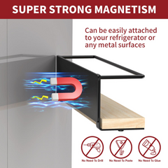 Magnetic Spice Rack Wooden Shelf 2pc