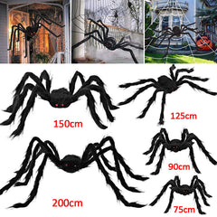 200CM Hairy Giant Spider Halloween Prop Haunted House Party In/Outdoor Decor New