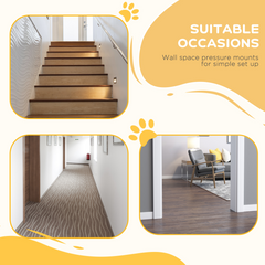 PawHut 74-94cm Adjustable Metal Pet Gate Safety Barrier w/ Auto-Close Door Black