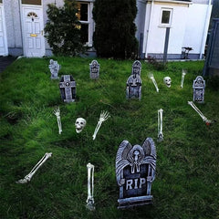 Halloween Skeleton Stakes: Realistic Skull, Head, Hands/Arms – For Party, Home, Garden, Lawn