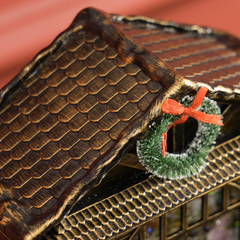 Christmas Snow Globe Lantern with Lights for Holiday Bronze Tone