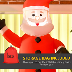 Christmas Inflatable Santa Claus from Chimney with LED Lights 7ft