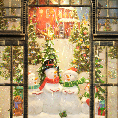 Christmas Snow Globe Lantern with Lights for Holiday Bronze Tone