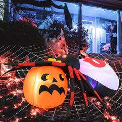 Inflatable Halloween Spider with Colorful Rotating Light