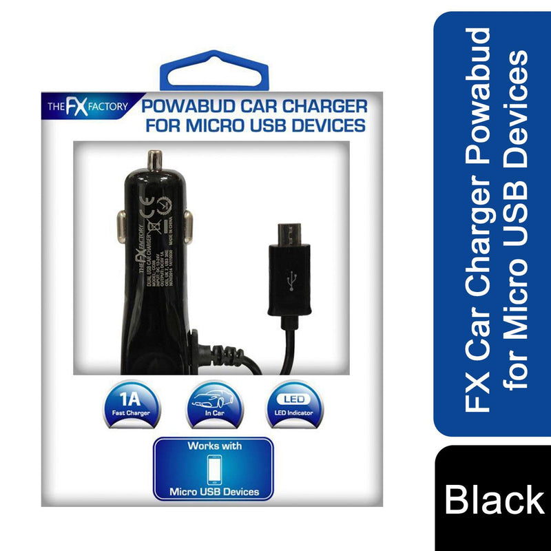 Car Charger Powabud for Micro USB Devices Simply Plug In The USB Power Cable