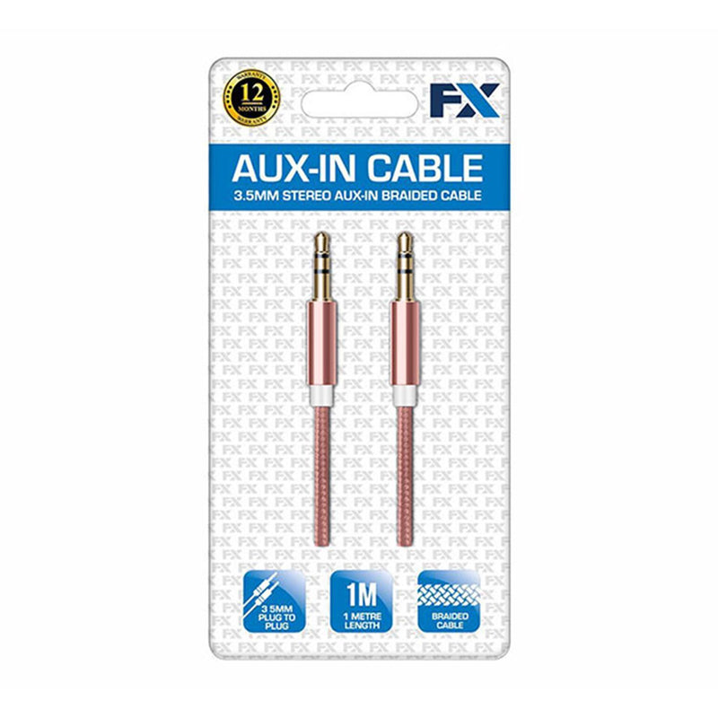 Aux-In-Cable 3.5mm Braided Rose Gold