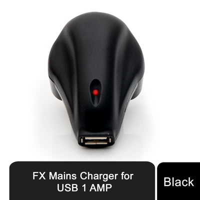 1 AMP Mains Charger for USB with LED Indicator Black