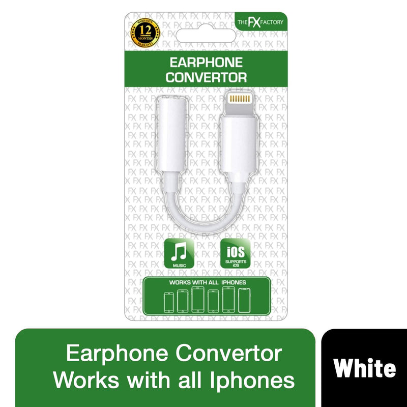 Earphone Converter Phone to Aux with Premium Sound Quality White