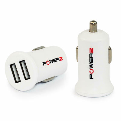 2.4Amp Dual USB Port Car Charger White