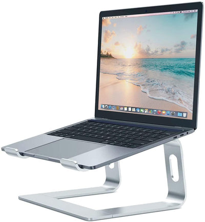 Aspect Metal Desktop Laptop Stand Compatible with All MacBook and Laptops Size Range 10 to 15.6 Inches Silver