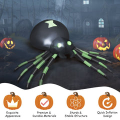 Inflatable Halloween Spide with LED Lights and Powerful Blower