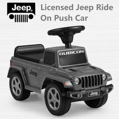 Licensed Jeep Ride on Push Car with Steering Wheel and Engine Sound for Ages 18-36 Months