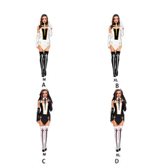 Soft and Breathable Women Halloween Nun Costume Easy to Wear Gift Idea Halloween Nun Costume Set Black XL