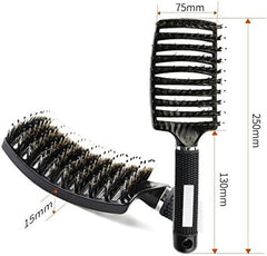 Boar Bristle Hair Brush Set – Curved and Vented Detangling Hair Brush